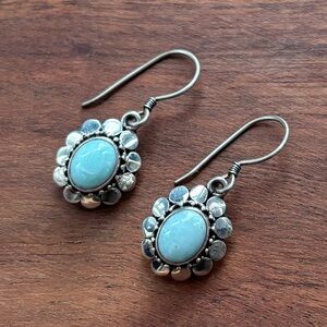 Sterling Silver Blue Larimar Dangle Earrings
